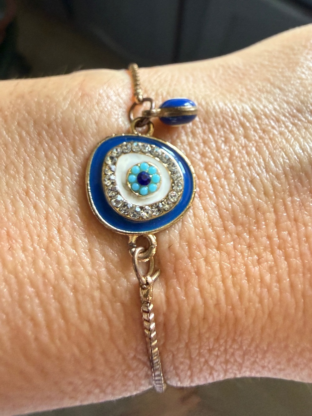 18kt gold plated Evil Eyes slider Bracelets with Charms Stackable Bracelet